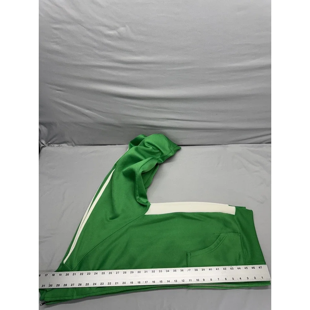 Men's Track Jacket XL Green with White Stripes Long Sleeve Full Zip J. America